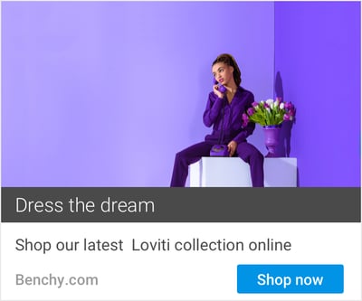 Dynamic ad neglecting branding and based on a generic template.