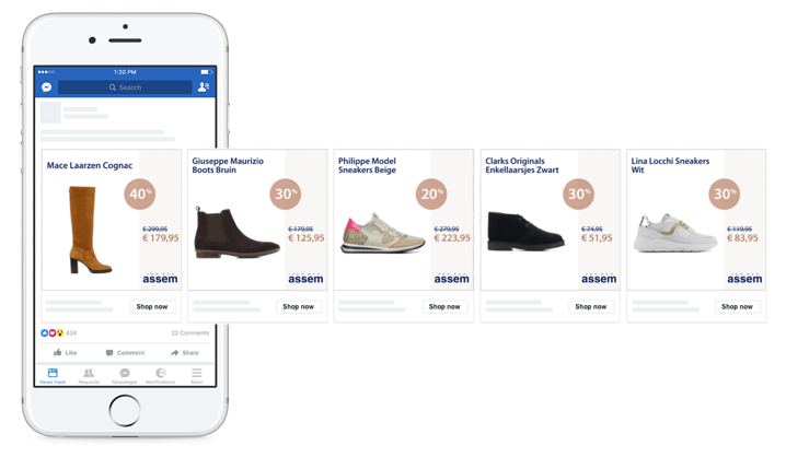 Example of a custom facebook dynamic ad example with persuasion by van den assem